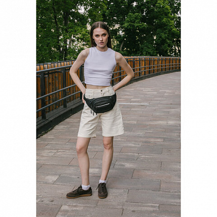 РЕЗЕРВ Сумка на пояс PROMPT, два отделения, светоотражающая молния, черная, 35х13,5х4, 273922