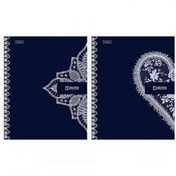 Тетрадь А5, 96 л., HATBER, гребень, клетка, Soft-touch ламинация, "Кружево" (микс в спайке), 096293, 96Т5лВ1гр