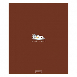 Тетрадь А5, 96 л., HATBER, скоба, клетка, Soft-touch ламинация, "Coffee Story" (микс в спайке), 094578, 96Т5лВ1