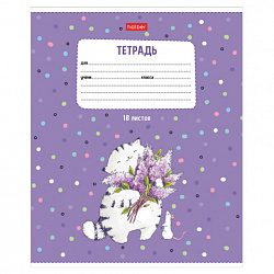Тетрадь 18 л., HATBER линия, обложка картон, "Приключения кота Пирожка" (микс в спайке), 080118, 18Т5В2