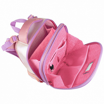 Ранец BRAUBERG SHINY, 2 отделения, с брелком, "Счастливый кот", 38х28х14 см, 270697