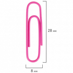 Скрепки EXTRA BRAUBERG 28 мм цветные 100 штук, 271313