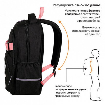 Рюкзак BRAUBERG MOTION, 2 отделения, 3 кармана, "Cat tower", 41х28х17 см, 272033