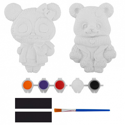 Фигурка-раскраска из гипса "С магнитом", с красками и кистью, ассорти, BRAUBERG KIDS, 666010