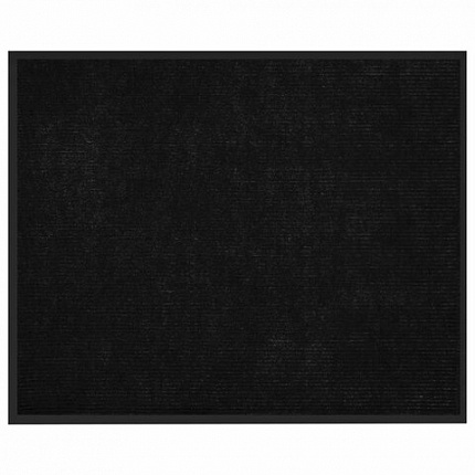 Коврик придверный 120х150 см, ЧЕРНЫЙ, влаго-грязезащитный, 430 г/м2, ребристый, ЛЮБАША СТАНДАРТ, 701040