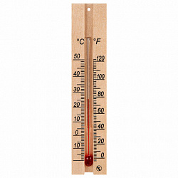 Термометр комнатный, "ДЕРЕВЯННЫЙ", диапазон: от 0 до +50 °C, ПТЗ, ТБ-206
