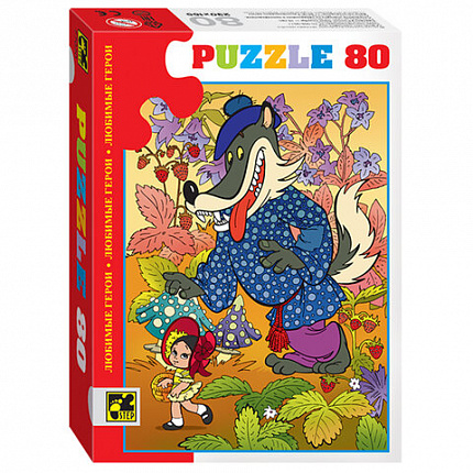 Пазл картонный 80 элементов, Любимые герои, АССОРТИ, поле 23х16,5 см, STEP PUZZLE