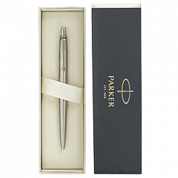 Ручка шариковая PARKER "Jotter Core Stainless Steel CT", ежедневник А5 черный, пакет, 880891