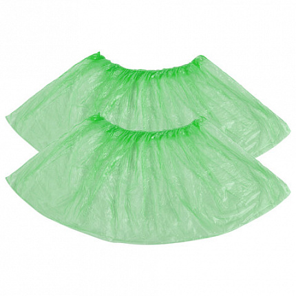 Бахилы MERIDIAN ПРОЧНЫЕ 3,8 г, зеленые, двойная резинка, КОМПЛЕКТ 100 штук (50 пар), 40х15 см, ПНД