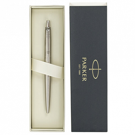 Ручка шариковая PARKER "Jotter Core Stainless Steel CT", ежедневник А5 черный, пакет, 880891