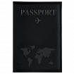 Обложка для паспорта "Passport map", экокожа soft-touch, черная, STAFF, 238760