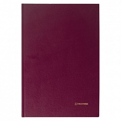 Книга учета 96 л., клетка, твердая, бумвинил, блок офсет, А4 200х290 мм, BRAUBERG, бордовая, 130224