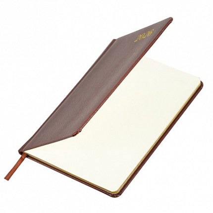 Еженедельник датированный 2026, А5, 145х215 мм, BRAUBERG "Iguana", под кожу, коричневый, 117169