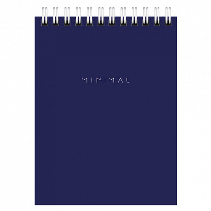 Блокнот МАЛЫЙ ФОРМАТ А6 108х145 мм, 40 л., гребень, картон, клетка, BRAUBERG "Minimal Classic", 116428