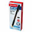 Ручка шариковая BRAUBERG BP-GT GLD BLACK, ЧЕРНАЯ, корпус тонированный, пишущий узел 0,7 мм, линия письма 0,35 мм, 144507