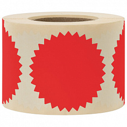 Этикетка самоклеящаяся для опечатывания документов ЗВЕЗДОЧКА красная, 52 мм, 500 шт., BRAUBERG, 111742