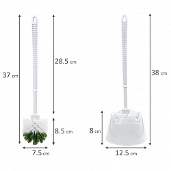 Ершик для унитаза с подставкой, пластик, белый, ЛЮБАША, 603627