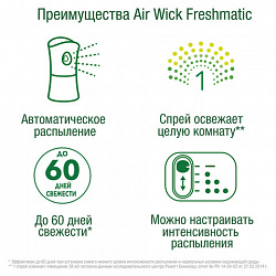 Освежитель воздуха автоматический со сменным баллоном 250 мл, AIRWICK Pure, "Цветущая сакура"