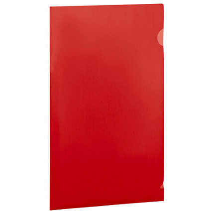 Папка-уголок жесткая непрозрачная А4 BRAUBERG UNIVERSAL, красная, 0,18 мм, 273058