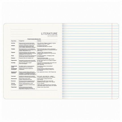 Тетрадь предметная "СИЯНИЕ ЗНАНИЙ" 48 л., глянцевый УФ-лак, ЛИТЕРАТУРА, линия, BRAUBERG, 404528