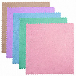 Салфетки из МИКРОФИБРЫ ПЛЮШЕВОЙ 30х30 см, КОМПЛЕКТ 20 шт., PASTEL, ассорти, 250 г/м2, LAIMA HOME, 608444