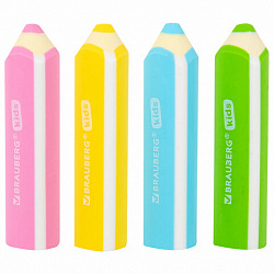 Ластики фигурные BRAUBERG KIDS "Карандашики", НАБОР 4 ШТУКИ, пакет, 271996