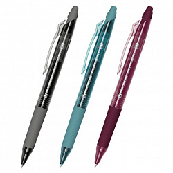 Ручки гелевые стираемые автоматические BRAUBERG "X-ERASE RT MORANDI COLOR", СИНИЕ, НАБОР 3 ШТ., пишущий узел 0,7 мм, линия 0,5 мм, 144427