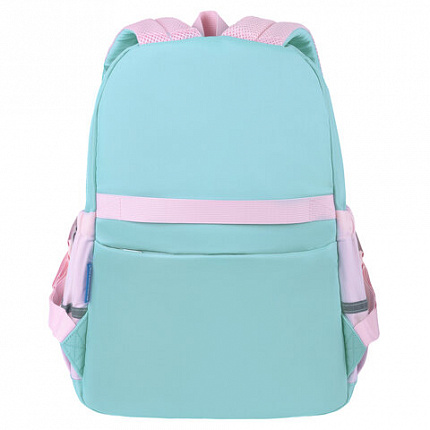 Рюкзак BRAUBERG PASTEL с термонашивками в комплекте, "Funny clouds", мятный, 40х29х14 см, 271421