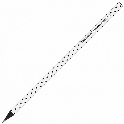 Карандаш чернографитный BRAUBERG "PREMIUM TURKEY", 1 шт., "Dots", НВ, ассорти, дисплей, 181563