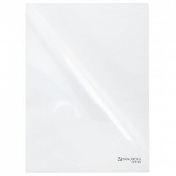 Папка-уголок жесткая А4, прозрачная, 0,15 мм, BRAUBERG EXTRA, 271701