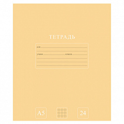 Тетрадь 24 л., HATBER-ECO клетка, офсет №2 ЭКОНОМ, обложка картон, PUREcolour (микс в спайке), 092112, 24Т5C1