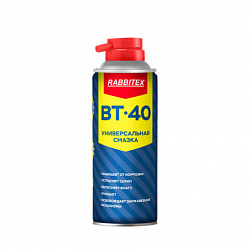 Смазка универсальная проникающая BT-40 (аналог WD-40) 450 мл, аэрозоль с трубочкой, RABBITEX, 700297