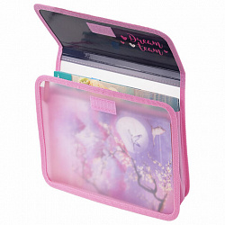 Папка для тетрадей ЮНЛАНДИЯ А5, пластик, 2 отделения, клапан на липучке, "Dream Team", 271490