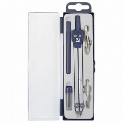 Готовальня BRAUBERG "Student Oxford", 5 предметов: циркуль 140 мм, 2 вставки, держатель, грифель, 210337