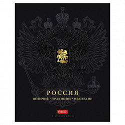 Тетрадь А5 48 л., HATBER, скоба, клетка, матовая ламинация, 3D-фольга, 3D-лак, Россия (микс), 093210, 48Т5лофлВ1