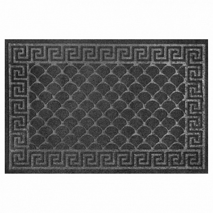 Коврик придверный 60х90 см, СЕРЫЙ, грязезащитный, 430 г/м2, фактурный рисунок ЧЕШУЙКИ, ЛЮБАША, 701061