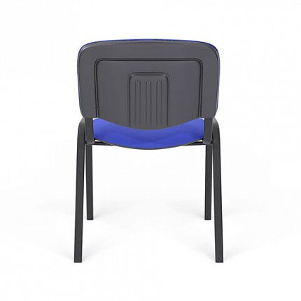 Стул для персонала и посетителей "ИЗО", черный каркас, ткань черно-синяя, В-12/С-14