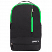 Рюкзак STAFF STRIKE универсальный, 3 кармана, черный с салатовыми деталями, 45х27х12 см, 270785
