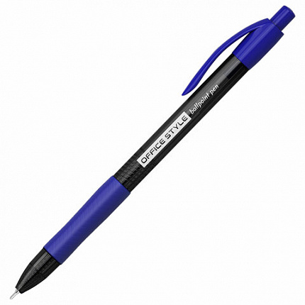 Ручка шариковая автоматическая с грипом BRAUBERG PRO, СИНЯЯ, узел 0,7мм, линия 0,35мм, 144210