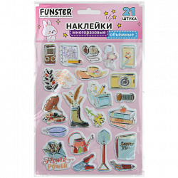 Наклейки объемные "Вдохновение", 19х15 см, ассорти 12 видов, FUNSTER (ФАНСТЕР), 666088