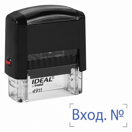 Штамп стандартный "ВХОД №", оттиск 38 х 14 мм, синий, TRODAT IDEAL 4911 DB - 1.22, 161488
