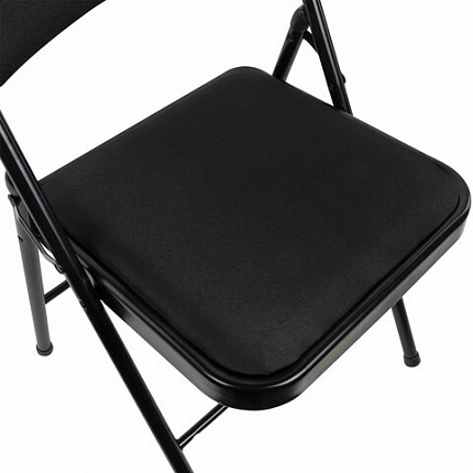 Стул складной BRABIX "Golf Plus CF-003 КОМФОРТ", чёрный каркас, чёрная ткань, 532889