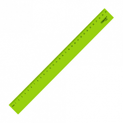 Линейка пластиковая 30 см ПИФАГОР, неоновая, ассорти, 210838