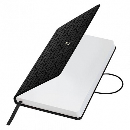 Ежедневник недатированный А5 138х213 мм, BRAUBERG "Braided", под кожу, гвоздик 160 л., черный, 116595