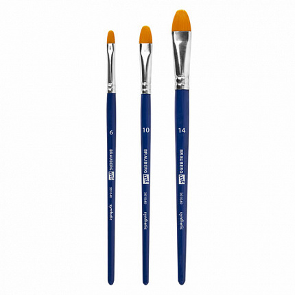 Кисти художественные набор 3 шт., синтетика (овальные № 6, 10,14), BRAUBERG ART DEBUT, 201040