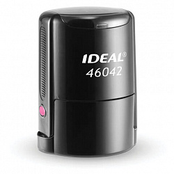 Оснастка для печатей оттиск D=42 мм, синий, TRODAT IDEAL 46042 P2, корпус черный, с крышкой, подушка, 125308