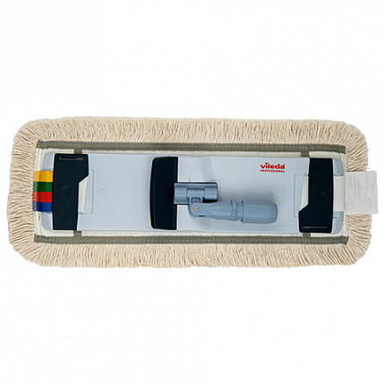 Насадка МОП плоская 50 см, VILEDA PROFESSIONAL "КонтрактПлюс Комби", уши (ТИП УВ) хлопок / полиэстер, бежевый, 167294