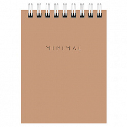 Блокнот МАЛЫЙ ФОРМАТ А7 75х105 мм, 40 л., гребень, картон, клетка, BRAUBERG "Minimal Classic", 116430