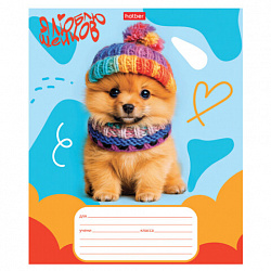 Тетрадь 12 л., HATBER клетка, обложка картон, "Мы - пёсики!" (микс в спайке), 089268, 12Т5В1