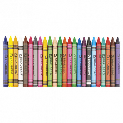 Восковые мелки BRAUBERG "АКАДЕМИЯ", НАБОР 24 цвета, 227285